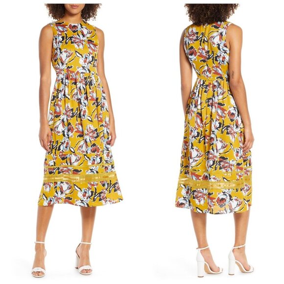 Chelsea28 Floral Print Midi Dress, New with Tag, Size XS - Picture 1 of 16